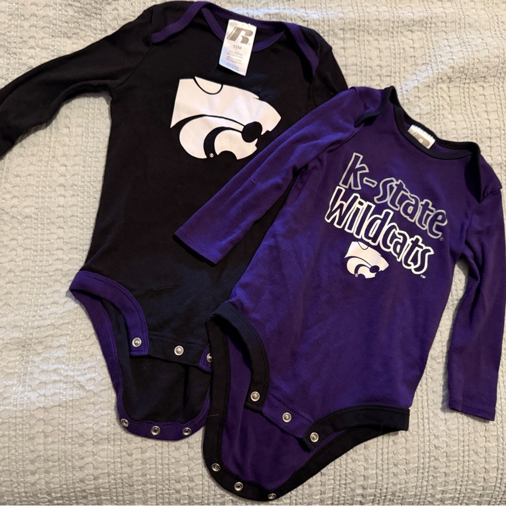 K-State 12M Bodysuit Set - Black and Purple